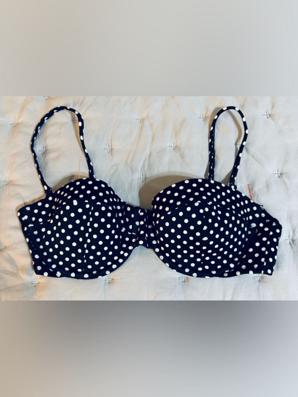 NWT J.Crew Polka Dot Bikini Top (34C)